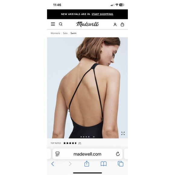 NWT Madewell One Shoulder One Piece Black Swimsuit US Womens XS - Picture 2 of 8